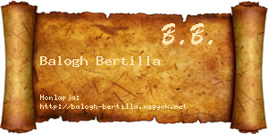 Balogh Bertilla névjegykártya