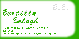 bertilla balogh business card
